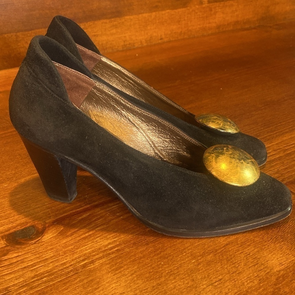 RARE Comcedia Italian Vintage High Heel Suede Shoes Eu 36 US 5.5 unique design - Picture 4 of 15